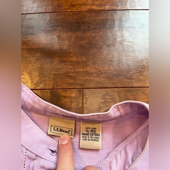 LL Bean Womens 100% linen Casual Boho Long sleeve Button Down Size XL - Picture 2 of 6